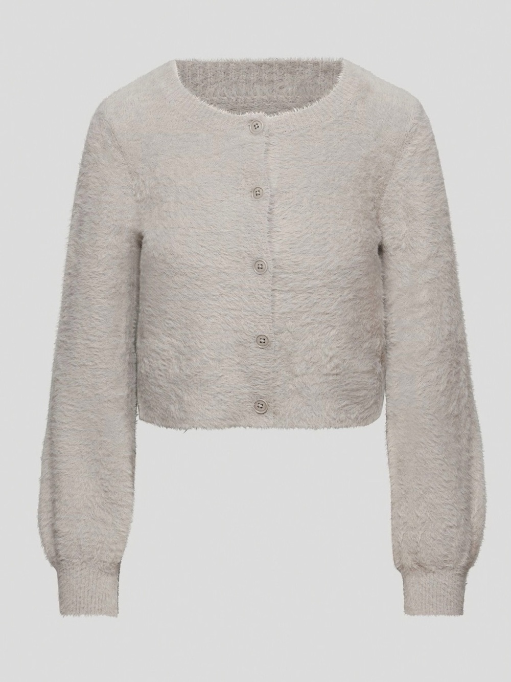 Sunday Best Carmen Fluffy Fuzzy Crewneck Cardigan Sweater Opal Gray XS - Picture 7 of 7